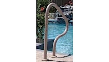 Saftron Return to Deck Mounted 3-Bend Handrail | .25" Thickness 1.90" OD | 26" W x 30" H | Taupe | P-326-RTD-T