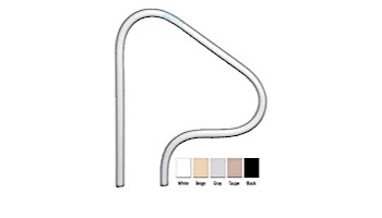 Saftron Return to Deck Mounted 3-Bend Handrail | .25" Thickness 1.90" OD | 26" W x 30" H | Taupe | P-326-RTD-T
