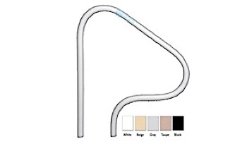 Saftron Return to Deck Mounted 3-Bend Handrail | .25" Thickness 1.90" OD | 26" W x 30" H | White | P-326-RTD-W