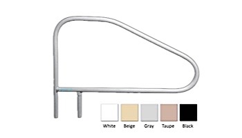 Saftron Cross Braced Return to Deck Mounted 4-Bend Handrail | .25" Thickness 1.90" OD | 48" W x 32" H | Gray | CBRTD-448-G