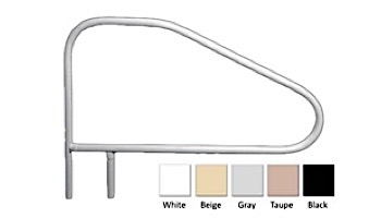 Saftron Cross Braced Return to Deck Mounted 4-Bend Handrail | .25" Thickness 1.90" OD | 48" W x 32" H | White | CBRTD-448-W