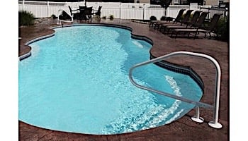 Saftron Cross Braced Return to Deck Mounted 3-Bend Above Water Handrail | .25" Thickness 1.90" OD | 52" W x 32" H | White | CBRTD-352-W