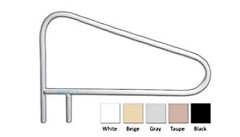 Saftron Cross Braced Return to Deck Mounted 3-Bend Above Water Handrail | .25" Thickness 1.90" OD | 52" W x 32" H | White | CBRTD-352-W