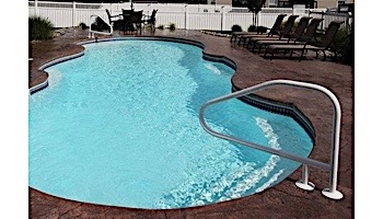 Saftron Cross Braced Return to Deck Mounted 3-Bend Above Water Handrail | .25" Thickness 1.90" OD | 52" W x 32" H | Taupe | CBRTD-352-T