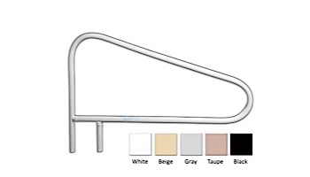 Saftron Cross Braced Return to Deck Mounted 3-Bend Above Water Handrail | .25" Thickness 1.90" OD | 52" W x 32" H | Taupe | CBRTD-352-T