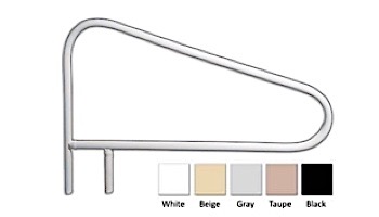 Saftron Cross Braced Return to Deck Mounted 3-Bend Above Water Handrail | .25" Thickness 1.90" OD | 52" W x 32" H | White | CBRTD-352-W