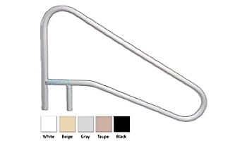 Saftron Cross Braced Return to Deck Mounted 3-Bend In Water Handrail | .25" Thickness 1.90" OD | 54" W x 32" H | White | CBRTD-354-W