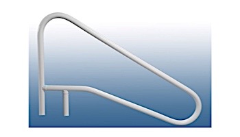 Saftron Cross Braced Return to Deck Mounted 3-Bend In Water Handrail | .25" Thickness 1.90" OD | 54" W x 32" H | Taupe | CBRTD-354-T