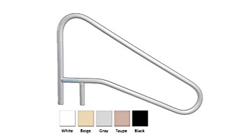 Saftron Cross Braced Return to Deck Mounted 3-Bend In Water Handrail | .25" Thickness 1.90" OD | 54" W x 32" H | Taupe | CBRTD-354-T