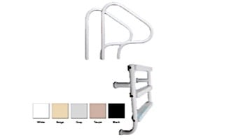 Saftron Wall Mounted Split 3-Step Ladder | .25" Thickness 1.90" OD | 7"W x 26"H | White | P-326-SL3-W