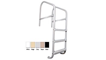 Saftron Commercial Cross Braced 3-Step Ladder | .25" Thickness 1.90" OD | 24"W x 67"H | White | CBL-324-3S-W
