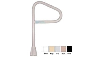 Saftron In-Ground Spa Floor Handrail with Lift & Turn Base | .25" Thickness 1.90" OD | 18" W x 24" H | White | SF-24-LT-W