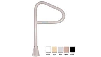Saftron In Ground Spa Floor Handrail with Lift & Turn Base | .25" Thickness 1.90" OD | 18" W x 24" H | Gray | SF-24-LT-G