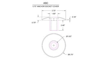 Saftron Anchor Socket Cover 5.75" Diameter x .75"H | Pairs | Beige | ASC-B