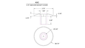 Saftron Anchor Socket Cover 5.75" Diameter x .75"H | Case | Grey | ASC-CS-G