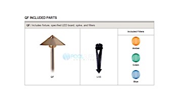 FX Luminaire QF 1 LED Path Light | Black Wrinkle | 36" Riser | QF1LED36RBF KIT