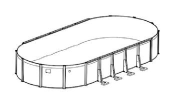 Azor 15' x 26' Oval Above Ground Pool Sub-Assembly Only | 54" Wall | PAZOFAL-YE152654RRRRRRI10-TS
