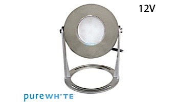 J&J Electronics PureWhite LED Underwater Fountain Luminaire | Base Only No Guard | 12V 10' Cord | LFF-S1L-12-NG-WB-10