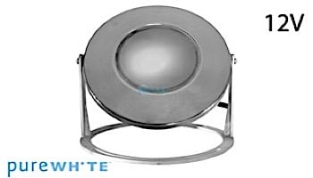 J&J Electronics PureWhite LED Underwater Fountain Luminaire | Base Only No Guard | 12V 30' Cord | LFF-F1W-12-NG-WB-30 JJ14404
