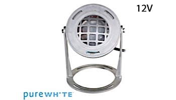 J&J Electronics PureWhite LED Underwater Fountain Luminaire | Base And Guard | 12V 10' Cord | LFF-S1L-12-WG-WB-10