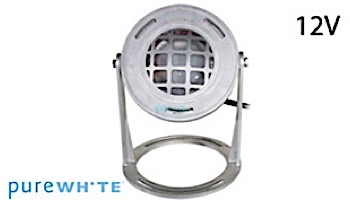J&J Electronics PureWhite LED Underwater Fountain Luminaire | Base And Guard | 12V 10' Cord | LFF-S1L-12-WG-WB-10