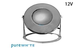 J&J Electronics  PureWhite LED Underwater Fountain Luminaire | Base Only No Guard | 12V 10' Cord | LFF-F3W-12-NG-WB-10