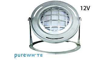 J&J Electronics PureWhite LED Underwater Fountain Luminaire | Base And Guard | 12V 10' Cord | LFF-F1L-12-WG-WB-10