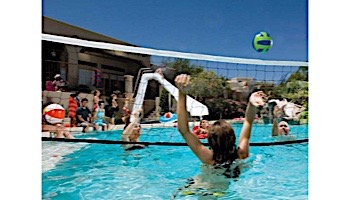 Interfab Volleyball Set | In-Deck Mount | Black Powder Coat Support Legs | WS-V BALL-G-C2