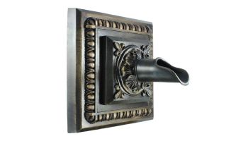 Black Oak Foundry Square Apollo Backplate with Oak Leaf Scupper | Antique Pewter Finish | S53-AP