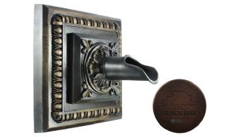 Black Oak Foundry Square Apollo Backplate with Oak Leaf Scupper | Distressed Copper Finish | S53-DC