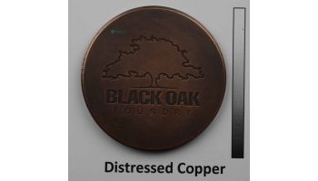 Black Oak Foundry Square Apollo Backplate with Oak Leaf Scupper | Distressed Copper Finish | S53-DC