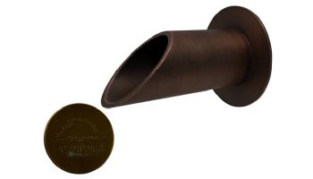 Black Oak Foundry 2" Deco Wall Scupper with Round Backplate | Antique Brass / Bronze Finish | S902-AB
