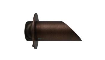 Black Oak Foundry 2.5" Deco Wall Scupper with Round Backplate | Antique Brass / Bronze Finish | S903-AB