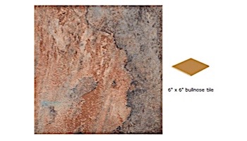 National Pool Tile Gemstone 6 x 6 Single Bullnose Pool Tile | Oak | GMS-OAK SBN