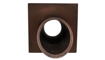 Black Oak Foundry 1.5" Deco Wall Scupper with Square Backplate | Antique Brass / Bronze Finish | S921-AB