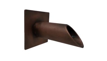 Black Oak Foundry 1.5" Deco Wall Scupper with Square Backplate | Antique Brass / Bronze Finish | S921-AB
