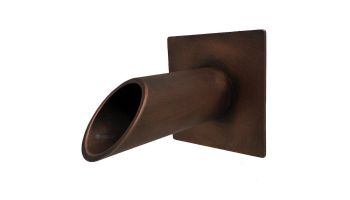 Black Oak Foundry 1.5" Deco Wall Scupper with Square Backplate | Antique Brass / Bronze Finish | S921-AB