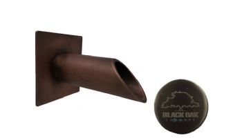 Black Oak Foundry 1.5" Deco Wall Scupper with Square Backplate | Brushed Nickel Finish | S921-BN