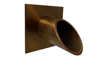 Black Oak Foundry 2.5" Deco Wall Scupper with Square Backplate | Antique Brass / Bronze Finish | S923-AB