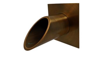 Black Oak Foundry 2.5" Deco Wall Scupper with Square Backplate | Brushed Nickel Finish | S923-BN