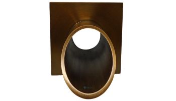 Black Oak Foundry 2.5" Deco Wall Scupper with Square Backplate | Oil Rubbed Bronze Finish | S923-ORB