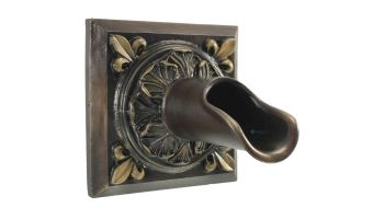 Black Oak Foundry Square Oak Leaf Scupper | Distressed Copper Finish | S52-DC