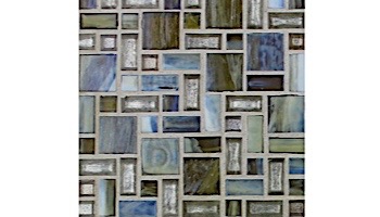 National Pool Tile Cosmopolitan Mosaic Glass Tile | Latte Silver | COS-PARIS