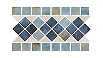 US Pool Tile Rustic Border 3x3 Series | Blue | RBR320