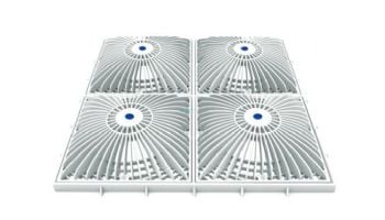 AquaStar 18" Square Mud Frame with Four 9" Square MoFlow Suction Outlet Cover | White | 18MF101