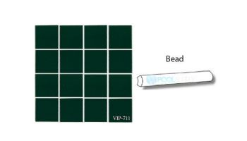 Fujiwa Tile VIP Series 1x3 Tile Bead | 1/4RD 1x3 | Hunter Green | VIP-711 1/4RD