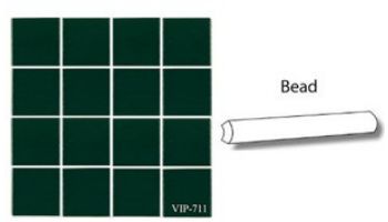 Fujiwa Tile VIP Series 1x3 Tile Bead | 1/4RD 1x3 | Hunter Green | VIP-711 1/4RD