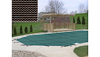 PoolTux 20-Year King99 Mesh Safety Cover | Left Step Rectangle 18' x 36' Tan | CSPTTMP18362