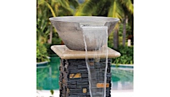 AquaCal Fire FX Illuminated Spillover Water Bowl | Silver | R301015SR