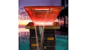 AquaCal Fire FX Illuminated Spillover Water Bowl | Silver | R301015SR